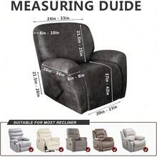 Trugenix-Recliner Sofa Covers - Leather Like Recliner Sofa Covers 3 Seater Recliner Couch Covers For 3 Cushion Couch 8 Pieces Washable Stretch Reclining Sofa Slipcovers (Brown)-GP - 02-卡其色 - 查看 2