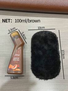 1瓶液体鞋油 - 提供黑色、棕色和透明三种颜色（含抛光手套）。适用于皮革的抛光、保养和修复。可用于黑色靴子和黑色/棕色/白色皮鞋。