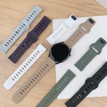 1PC 20mm 22mm Soft Sweatproof Sports Silicone Strap Compatible With Samsung Galaxy Watch 7 6 5 4 40 44mm 6Classic 43 47mm 5Pro 45mm Replacement Band - 20mm - View 7