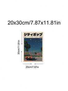 1幅复古风格宣言艺术画，复古动漫墙饰，复古日式Y2K海报，独立房间装饰，90年代蒸汽波美学印刷品，送给朋友的理想礼物，卧室艺术印刷品，客厅装饰，办公室装饰，浴室装饰，墙面艺术，墙面装饰，家居装饰，房间装饰，帆布墙画，海报，带框墙画，可选画框 - 彩色 - 查看 17