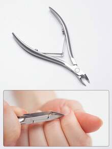 3/2/1pc. Nail Art Dead Skin Clipper, Stainless Steel Dead Skin Nail Clipper Set, Dead Skin Clipper, Dead Skin Clipper For Repairing Nail Cuticles, Nail Care Tools, Dead Skin Barb Remover, Nail Cuticle Push Rod, Stainless Steel Beauty Pliers For Nail Groove, Nail Groove, Oblique Mouth, Nail Clipper Dead Skin Remover, Nail Salon Tool Set, And Nail Beauty Foot Set. - Silver - View 3