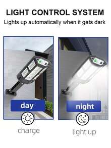 43 LED Holofote Solar de Ângulo Amplo, Luz de Rua Solar Externa, Lâmpada de Estrada Externa 43 LED Crepúsculo à Alvorada, Luz de Rua Solar À Prova d'Água com Sensor de Movimento, Luz de Jardim com Controle Remoto - Luz solar com 43 lâmpadas - Visão 10