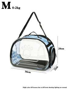Paw Print Space Transparent Cat Backpack, Breathable Portable Pet Carrier, Foldable Shoulder Cat Bag - Multicolor - View 15