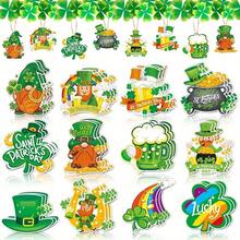 12/24个装 圣帕特里克节装饰吊牌 矮人吊牌 爱尔兰节日 节日气氛装饰吊牌 - 綠色 - 查看 1