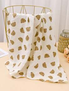 1pc Crepe Baby Swaddle Blanket Stroller Wind Cover Blanket Baby Swaddle Blanket Delivery Room Swaddle Sheer Baby Receiving Blanket (For Boys & Girls) Swaddle Wrap Infant Wrap Unisex Newborn Gauze Swaddle Blanket Bedding Baby Bath Towel Cover Blanket Light Blanket - Bear Head - View 4