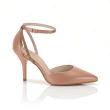 Beira Rio Women's Stiletto Heel With Ankle Strap And Rhinestones - Nude/Rose Gold - View 2