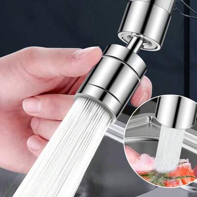 1 st 360° svängbar kranförlängare, vattenbesparande köksblandare, stänksäker kranmunstycke, vattenbesparande och enkelt rengöringstillbehör för kök och badrum