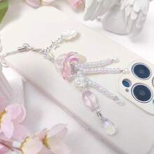 1-4PCS Cute Phone Charms Aesthetic Y2K Cell Phone Charms Strap Strawberry Butterfly Star PhoneCharm Y2K Accessories For Bag Keychain  Camera Pendants Decor - Pink & PurpleJellyfish - View 8