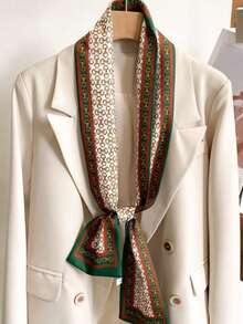 1条女士印花时尚多功能涤纶围巾，方巾，长围巾 - 彩色 - 查看 5