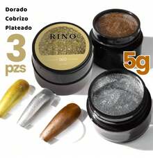 TendenciaGel Painting Diseño Metálico Decoración 3d Uñas Pack 3pzs FCalidad premium - Brillo de plata/oro/cobre - Ver 7