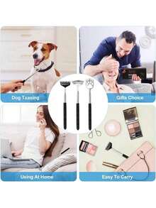 EstiloTendenciaTimotech Paquete De 3 Rascadores De Espalda Extensibles TelescóPicos 67.8 Cm Manita Rascadora Y Palo Para Rascar De Metal Con Mango, Rascador Corporal Para PicazóN Con Diferentes GarrasCalidad PremiumVersióN Mejorada - 1 - Ver 5