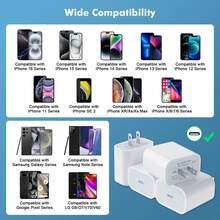 1-2个20W USB-C PD快充适配器，兼容及其他智能手机 - 白色 - 查看 2