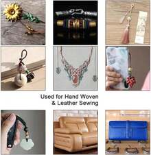 SiiRo Flat Waxed Thread For Leather Sewing String Polyester Cord Stitching Bookbinding DIY Weave Craft (1.2mm300D Apricot) - MàuJ - Xem 7