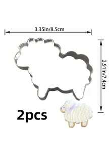 2/4-Piece Set Sheep Cookie Molds For Easter, Stainless Steel Baking Tools, Cookie Cutting Cake Molds, Toast Molds, Fruit Molds - Silver - View 7