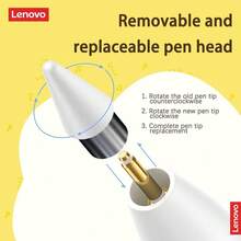Lenovo Lápiz táctil capacitivo magnético BP16: Compatible con dispositivos Apple y Android, escritura de baja latencia, control táctil preciso, alta sensibilidad, ideal para trabajo de oficina, estudio y dibujo. - Blanco - Ver 4