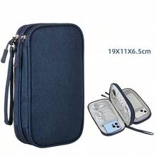 Electronic Organizer Bag, Travel Cable Organizer Pouch, Electronic Accessories Portable Case, Waterproof Double-Layer Storage Bag For Cables, Cords, Chargers, Phones, Earphones