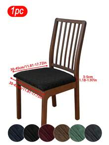 1pc Solid Color Elastic Jacquard Diamond Chair Seat Cover With Cord, Modern Design, Classic Minimalist, Dust & Stain Resistant, Suitable For Living Room, Bedroom, Study, Chair Decor - Multicolor - View 9