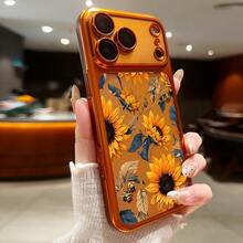 1个新款向日葵电镀防摔/加厚透明TPU保护壳，兼容 17 Pro Max/16 Pro Max/16 Pro/16/13 Pro Max/12 Pro Max/11手机壳 - 橘色 - 查看 3