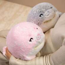 1个可爱海豹毛绒保暖手枕，柔软填充玩偶，卡通海豹保暖手枕，靠垫，午睡枕，适用于卧室、沙发、装饰、生日、感恩节、复活节礼物 - 彩色 - 查看 9