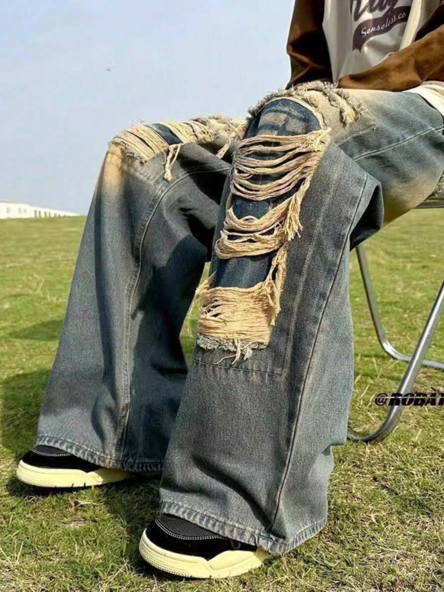 Men Jeans - สีน้ำเงิน - ดู 1