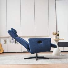 Comfortable Chaise Longue – Sofa – Chair With Footrest, Swivel, Ideal For Living Room, Bedroom, Apartment, Office, Beige, Blue. - 藍色 - 查看 7
