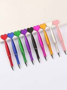 3pcs/Set Creative Heart-Shaped Ballpoint Pen Set, Love Theme Pens, Office Supplies, Perfect Valentine's Day Gift For Boyfriend/Girlfriend, Office Supplies, Study Supplies, Wedding Supplies, Valentine's Day Gift, Romantic Gift, Valentine's Day - Multicolor - View 4