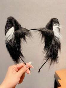 1个猫耳发箍，可爱毛绒发箍，节日动物耳朵头饰，发饰 - 彩色 - 查看 10