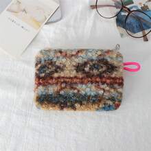 Plush Coin Purse Mini Lipstick Makeup Bag Portable Bluetooth Earphone Storage Pouch Card Holder Wallet - Multicolor - View 12