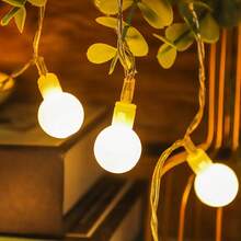 [Battery Box String Lights] 3m/6m LED Ball Lights | Halloween Christmas String Lights Outdoor With Battery Box For Camping, Tent, Canopy, Wedding Decor Outdoor Lights  Outdoor Supplies - White - View 7