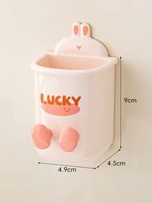 1pc Toothbrush & Rinse Cup Holder, Wall Mounted Bathroom Organizer, No Drilling Required - Multicolor - View 9