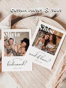 1张定制伴娘邀请卡,可印制情侣照片,个性化伴娘邀请卡,伴娘照片邀请卡。你愿意做我的伴娘吗?婚礼邀请函,婚礼用品,婚礼装饰,伴娘派对卡片。婚礼、节日派对、父亲节和毕业季最受欢迎的礼物,可赠送给家人、姐妹、闺蜜和朋友。 - 多色 - 查看 4