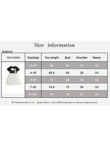 Vestido de verano para niña, estampado floral 3D de tul con patchwork, mangas cortas, cuello redondo, corte A - Negro - Ver 8