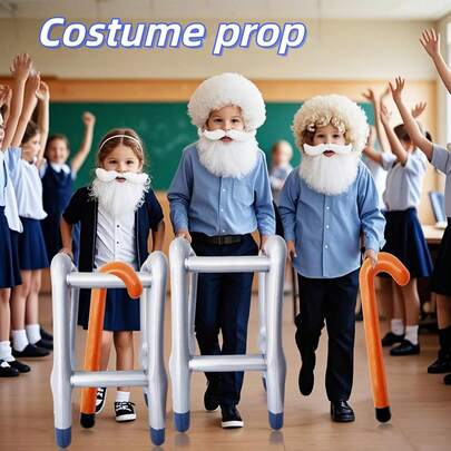 1 Set Inflatable Walker + Crutch, PVC New Year Game Prop, Exercise, Personalized Gift, Fun Gift, Gag Prop, Creative Toy, Party Decoration
