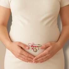 TendenciaSeguro Para Embarazada Broche Dije De Protección Con Imagen Dorado Con Rojo Medalla De San BenitoCalidad premium - 1 - Ver 8