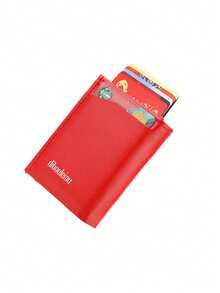 1 chiếc ví ngắn bằng da PU tiện dụng và thời trang dành cho nam giới, có khe đựng thẻ bằng hợp kim nhôm tự động bật lên, chống quét RFID, món quà tốt nhất dành cho nam giới. - Mô hình đẩy đáy - Xem 14