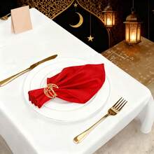 6/12pcs Set Eid Mubarak Crescent Moon Metal Napkin Rings, Multi-Size Set, High-Quality Durable Metal Material, Hollow Moon Design, Matching Islamic Festival Elements, Suitable For Wedding, Family Gathering/Banquet Table Decor, Dedicated Napkin Rings For Dining Parties, Easily Create A Festive Islamic Holiday Atmosphere, Also A Refined Choice For Home Dining Table Setting, Home Decor And Holiday Decoration. - Multicolor - View 7