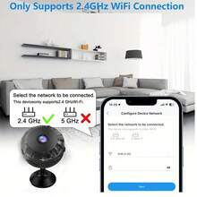 1pc Mini Hidden Remote Camera, Suitable For Family WiFi Pet Camera, Mobile Phone Video Surveillance System, Baby/Pet Camera, Smart Phone Application, Home Camera WiFi Wireless Camera, Continuous Recording Function, Nanny Room Camera, Suitable For Bedroom Use, Wireless Home Monitoring System, With Artificial Intelligence Motion Detection Function, Alarm Function, Compatible With Alexa. Holiday Gifts. - màu đen - Xem 6