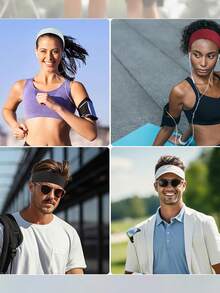 户外时尚百搭休闲男女通用弹力头带，适合运动、健身、日常佩戴，也适合作为节日、生日、情人节礼物。 - 彩色 - 查看 7