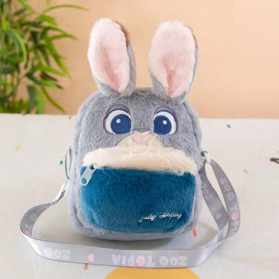 Zootopia Plush Bag, Cute Cartoon Bag, Small Fox Crossbody Bag, Girl's Rabbit Backpack - Orange - View 1