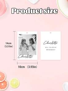 1/3pcs Personalised Bridesmaid Proposal Card,Custom Photo And Text,Personalized Bridesmaid Gift Wedding Party Keepsake Sentimental Friendship Bridal Bonding Celebration - Multicolor - View 6