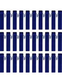 10pcs Black Velvet Pencil Case With Drawstring Closure - Soft Faux Leather Pencil Pouch And Stationery Box, Suitable For School, Office Or Travel, School Supplies, Elegant Design, Smooth Texture - Multicolor - View 2