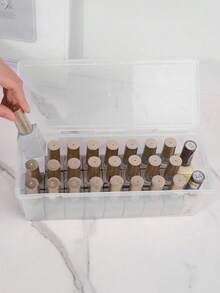 1pc Transparent Nail Polish Organizer Box With Cover, Nail Art Tools Storage Display Case - Clear - View 10