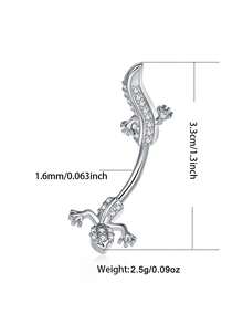 1件装休闲锆石壁虎肚脐环，女士身体穿刺肚脐饰品，适合日常佩戴、派对、海滩度假装扮 - 壁虎 - 查看 6