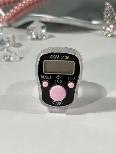 糖果色戒指计数器，带LED灯、蜂鸣声、闪光灯、透明多色手指计数器、电子念珠戒指计数器、空姐计数器、拼图计数器、足球/高尔夫计数器，男女通用便携式计数器，适合作为节日礼物、祈祷计数和多种用途
