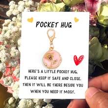 1 Stück Anhänger-Anhänger aus Zinklegierung in Rosenform mit Dankeskarte, Tasche/Schlüsselanhänger Accessoire - Verschiedenfarbig - Übersicht 8