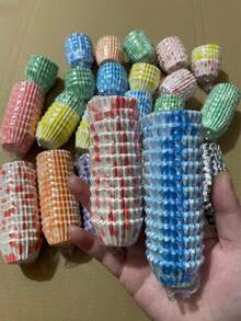 100个/200个/300个/500个/600个/1000个装迷你纸杯蛋糕衬垫,0.98英寸迷你烘焙杯,展开尺寸6厘米,非常适合派对和日常使用,厨房必备工具,派对烘焙必需品 - 彩色 - 查看 10