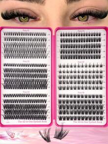 500/470/425/300 Pcs - 6 Pairs Eyelash Extension Set, Suitable For Beginners To Create Various Eye Makeup. The Set Includes False Eyelashes. Thick And Soft, Can Enlarge The Eyes, Easy To Use. Portable Segmented False Eyelash Box, Large Size Eyelash Album. Suitable For Daily Makeup, Cartoon Makeup, Etc. - D - Xem 11