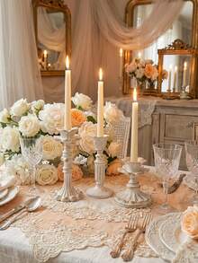 1pc/Set Vintage French Floral Candle Holder, Antique Bronze Furniture Decor, Retro Decorative Candle Holder, Home Decor, Perfect For Wedding Art Decor, Mother's Day Gift, Fireplace, Christmas Party, Housewarming Gift, Wedding, Restaurant, Party Candle Holder, Fireplace Decor Candle Holder, Decorative Column Candle Holder, Wedding, Home Decor, Holiday Party Decor - Multicolor - View 9