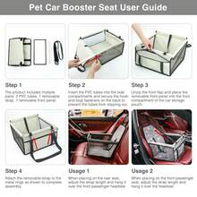 Foldable Pet Car Booster Seat - Breathable & Easy To Clean, Spacious Design For Cats & Dogs | Fits Front & Rear Seats, Easy Assembly | Pet Car Seat, Car Seat Cover, Dog Car Seat Cover - Multicolor - View 9