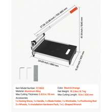 Cortador de pisos de vinilo de 13 pulgadas, Cortador de pisos laminados de 16 mm de grueso con ajustes de ángulo ajustables de 15 ° / 30 ° / 45 °, Ruedas flexibles, Manija telescópica, Corta madera de ingeniería, LVT, VCT, SPC, LVP, WPC - 16 milímetros - Ver 7